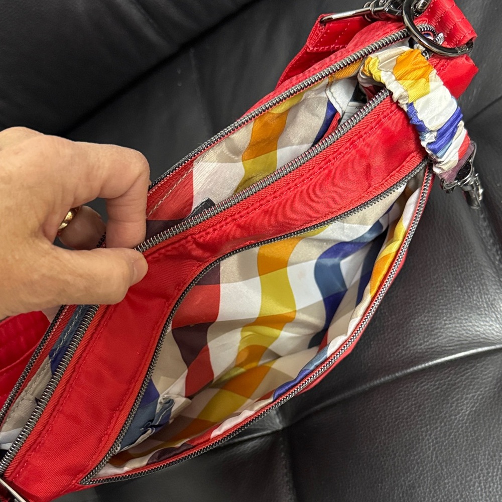 Lug Flare Vibrant Red Quilted Shoulder / Crossbody Bag